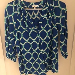Royal blue pattern blouse